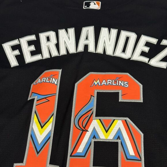 Majestic Miami Marlins Jose Fernandez Stitched Baseball Jersey Cool Base Mens XL - Picture 4 of 7
